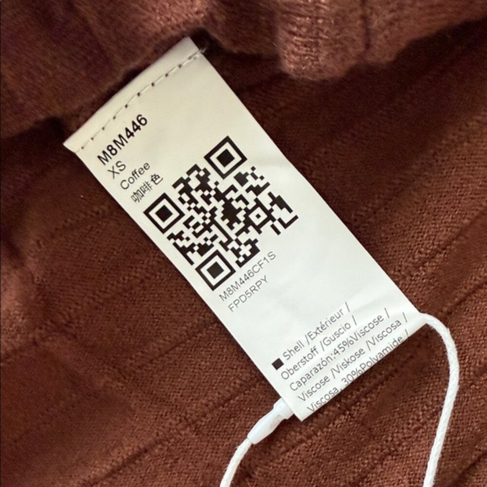 Brown Long Sleeve Knit Dress with V neck - Women’s size XS - NWT - Picture 5 of 6